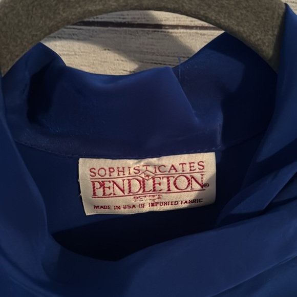 Vintage Sophisticates by Pendleton Petite Button Down Blouse Size 16 Blue - Picture 11 of 14